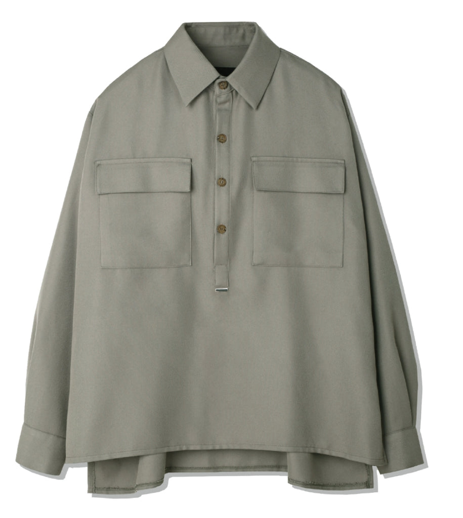 SSY(エスエスワイ) HALF OPEN CROP TIP SHIRT BEIGE