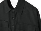 SSY(エスエスワイ) HALF OPEN CROP TIP SHIRT BLACK