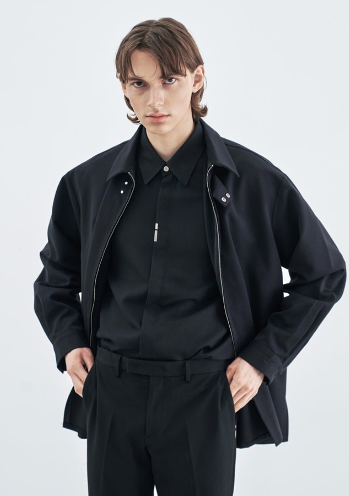 SSY(エスエスワイ) ZIPPER UP NECK BLOCK SHIRT JACKET