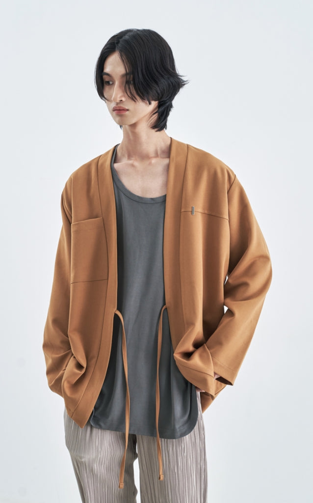SSY(エスエスワイ)  MINIMAL BAR HANTEN SHIRT CARDIGAN BEIGE