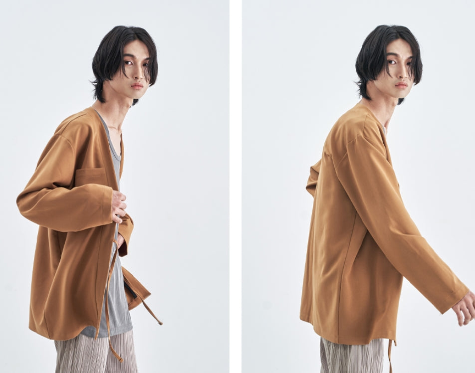 SSY(エスエスワイ)  MINIMAL BAR HANTEN SHIRT CARDIGAN BEIGE