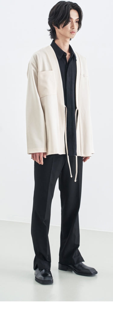 SSY(エスエスワイ) MINIMAL BAR HANTEN SHIRT CARDIGAN IVORY