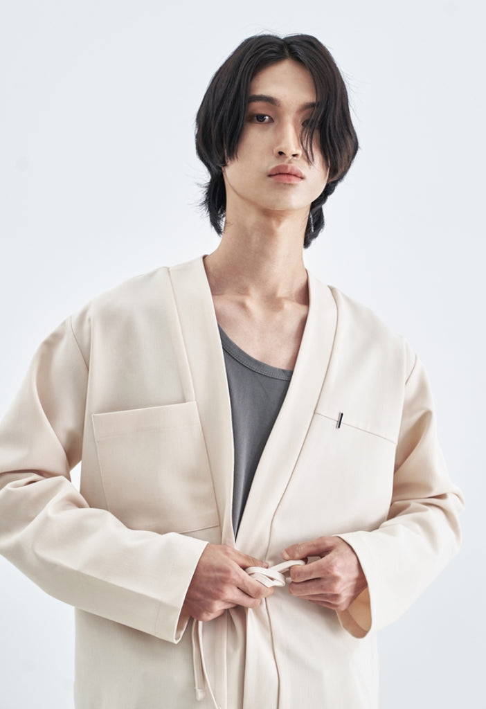 SSY(エスエスワイ) MINIMAL BAR HANTEN SHIRT CARDIGAN IVORY