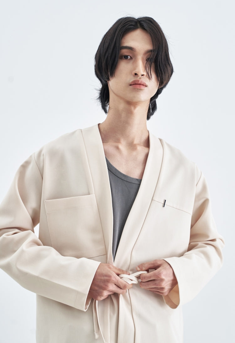 SSY(エスエスワイ) MINIMAL BAR HANTEN SHIRT CARDIGAN IVORY