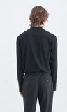 SSY(エスエスワイ) BUTTON UP HALF NECK LONG SLEEVE BLACK