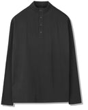 SSY(エスエスワイ) BUTTON UP HALF NECK LONG SLEEVE BLACK