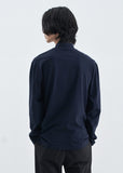 SSY(エスエスワイ) BUTTON UP HALF NECK LONG SLEEVE NEVY