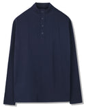SSY(エスエスワイ) BUTTON UP HALF NECK LONG SLEEVE NEVY