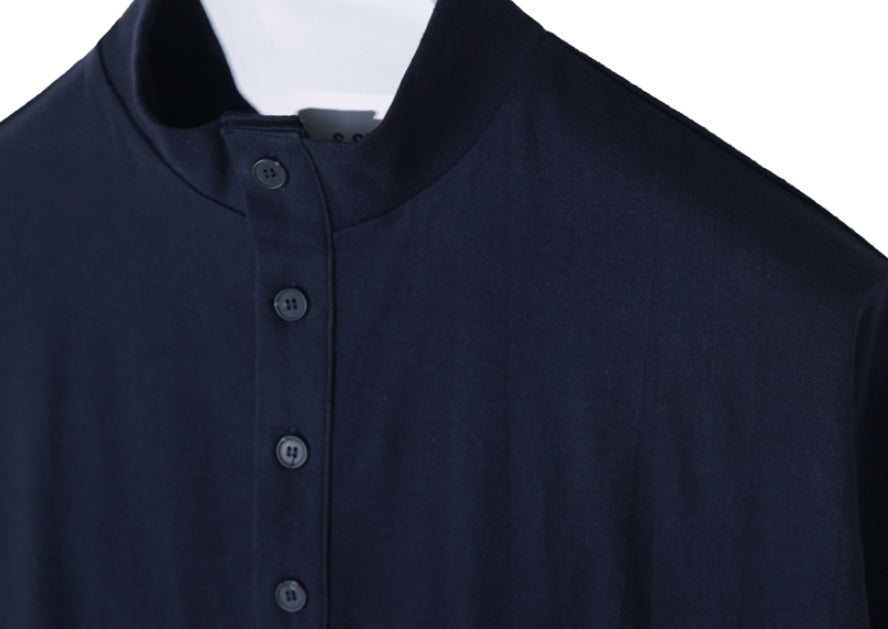 SSY(エスエスワイ) BUTTON UP HALF NECK LONG SLEEVE NEVY