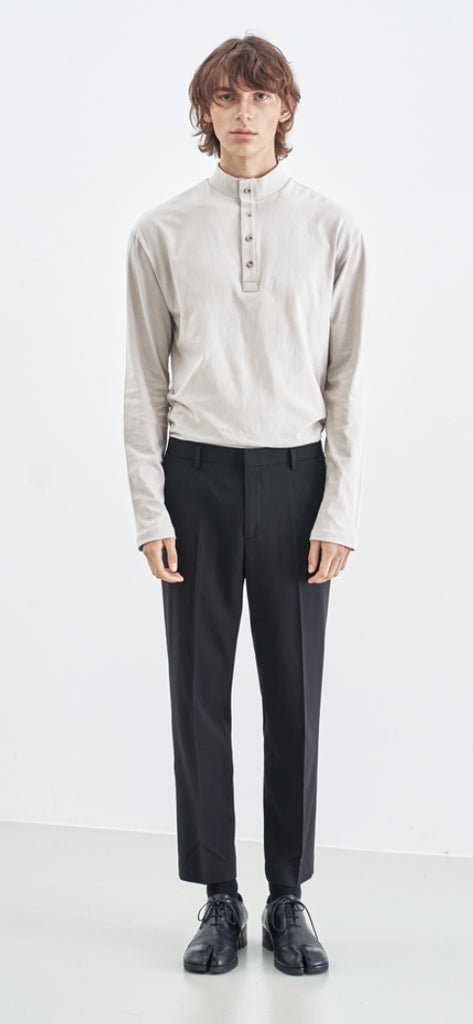 SSY(エスエスワイ) BUTTON UP HALF NECK LONG SLEEVE IVORY
