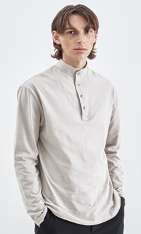 SSY(エスエスワイ) BUTTON UP HALF NECK LONG SLEEVE IVORY