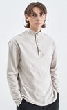 SSY(エスエスワイ) BUTTON UP HALF NECK LONG SLEEVE IVORY