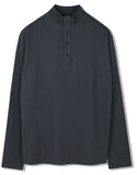 SSY(エスエスワイ) BUTTON UP HALF NECK LONG SLEEVE CHARCOAL
