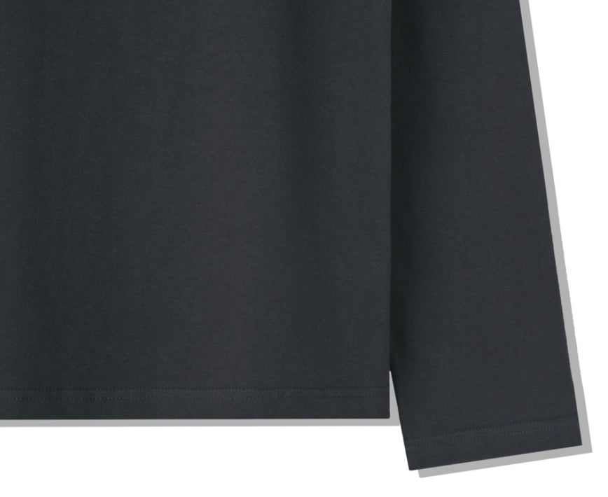 SSY(エスエスワイ) BUTTON UP HALF NECK LONG SLEEVE CHARCOAL