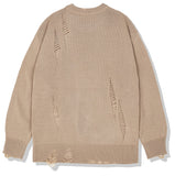 KND(ケイエンド) LOOSE FIT SOFT TOUCH DAMAGED KNIT BEIGE-K