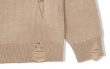 KND(ケイエンド) LOOSE FIT SOFT TOUCH DAMAGED KNIT BEIGE-K