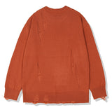 KND(ケイエンド) LOOSE FIT SOFT TOUCH DAMAGED KNIT ORANGE-K