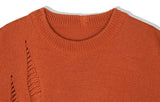 KND(ケイエンド) LOOSE FIT SOFT TOUCH DAMAGED KNIT ORANGE-K