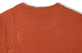 KND(ケイエンド) LOOSE FIT SOFT TOUCH DAMAGED KNIT ORANGE-K
