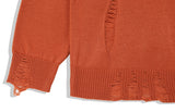 KND(ケイエンド) LOOSE FIT SOFT TOUCH DAMAGED KNIT ORANGE-K