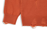 KND(ケイエンド) LOOSE FIT SOFT TOUCH DAMAGED KNIT ORANGE-K