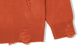 KND(ケイエンド) LOOSE FIT SOFT TOUCH DAMAGED KNIT ORANGE-K