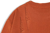 KND(ケイエンド) LOOSE FIT SOFT TOUCH DAMAGED KNIT ORANGE-K