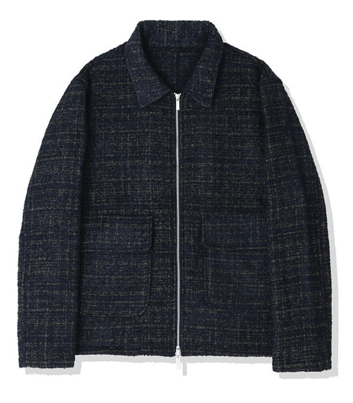 KND(ケイエンド) WOOL BLEND TWEED BLOUSON KHAKI-K