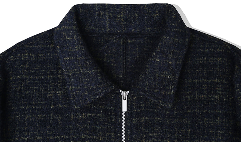 KND(ケイエンド) WOOL BLEND TWEED BLOUSON KHAKI-K
