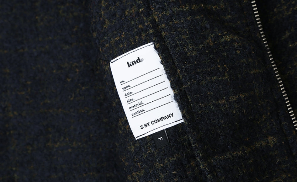 KND(ケイエンド) WOOL BLEND TWEED BLOUSON KHAKI-K