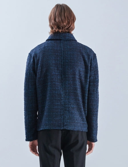 KND(ケイエンド) WOOL BLEND TWEED BLOUSON NAVY-K