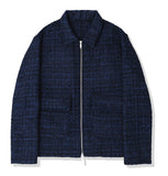 KND(ケイエンド) WOOL BLEND TWEED BLOUSON NAVY-K