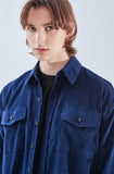 KND(ケイエンド) 2POCKET SOFT LUSTER CORDUROY SHIRT NAVY-K