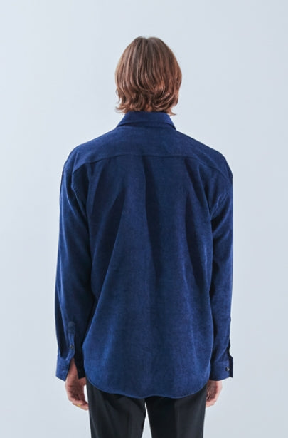 KND(ケイエンド) 2POCKET SOFT LUSTER CORDUROY SHIRT NAVY-K