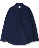 KND(ケイエンド) 2POCKET SOFT LUSTER CORDUROY SHIRT NAVY-K
