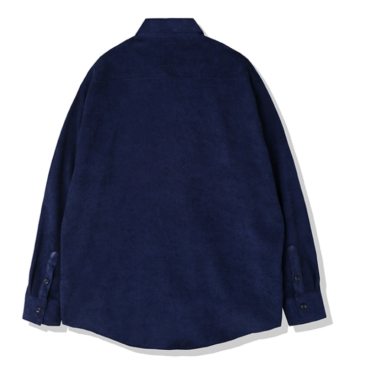 KND(ケイエンド) 2POCKET SOFT LUSTER CORDUROY SHIRT NAVY-K