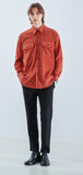 KND(ケイエンド) 2POCKET SOFT LUSTER CORDUROY SHIRT ORANGE-K