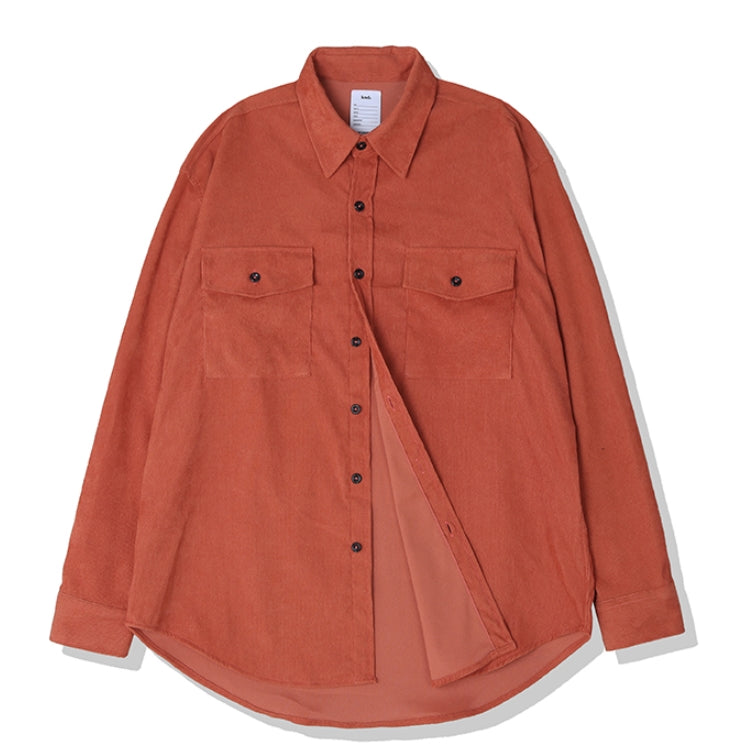 KND(ケイエンド) 2POCKET SOFT LUSTER CORDUROY SHIRT ORANGE-K