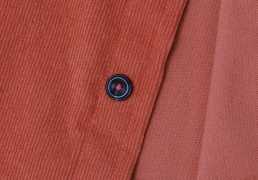 KND(ケイエンド) 2POCKET SOFT LUSTER CORDUROY SHIRT ORANGE-K