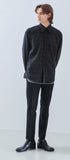 KND(ケイエンド) BLACK SOFT LUSTER CHECK SHIRT-K