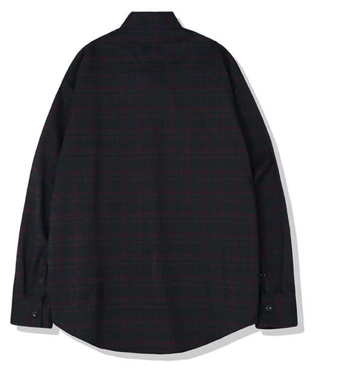 KND(ケイエンド) BLACK SOFT LUSTER CHECK SHIRT-K