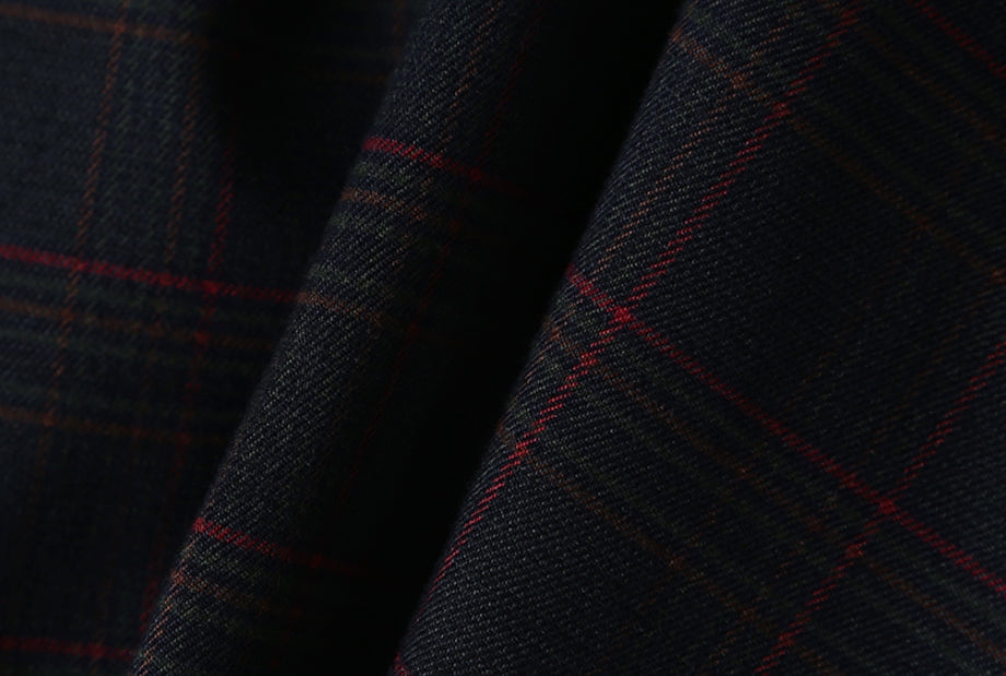 KND(ケイエンド) BLACK SOFT LUSTER CHECK SHIRT-K