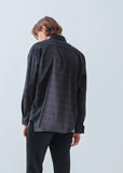 KND(ケイエンド) NAVY SOFT LUSTER TARTAN CHECK SHIRT-K