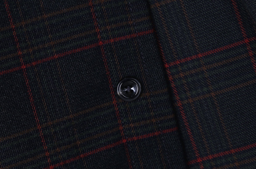 KND(ケイエンド) NAVY SOFT LUSTER TARTAN CHECK SHIRT-K