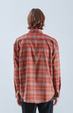 KND(ケイエンド) ORANGE SOFT LUSTER CHECK SHIRT-K