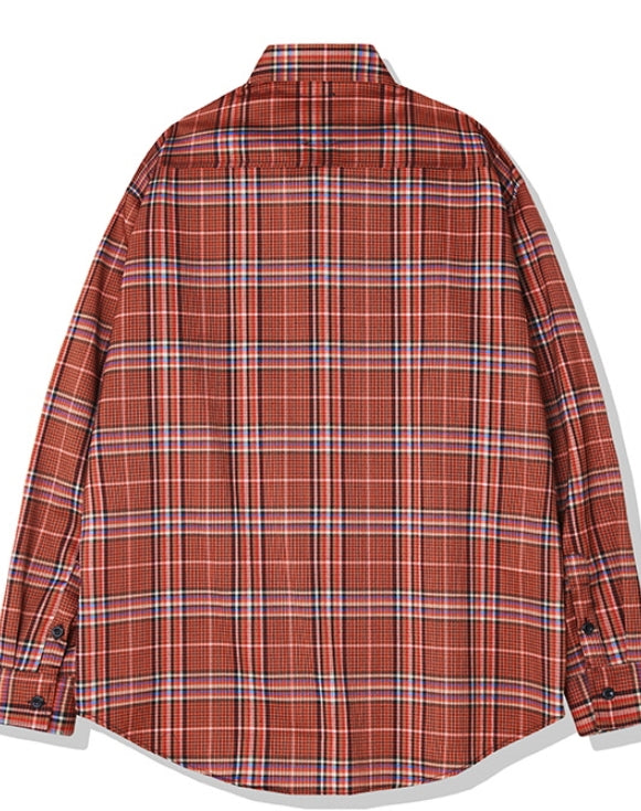 KND(ケイエンド) ORANGE SOFT LUSTER CHECK SHIRT-K