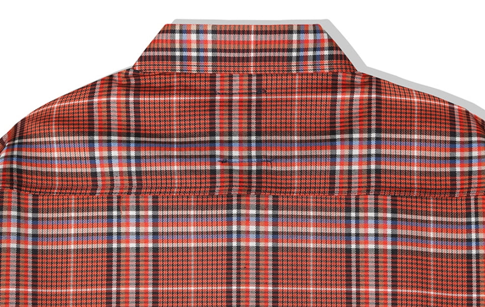 KND(ケイエンド) ORANGE SOFT LUSTER CHECK SHIRT-K