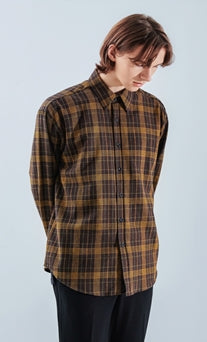 KND(ケイエンド) BROWN TARTAN CHECK SHIRT-K
