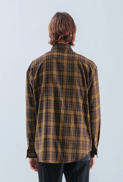 KND(ケイエンド) BROWN TARTAN CHECK SHIRT-K