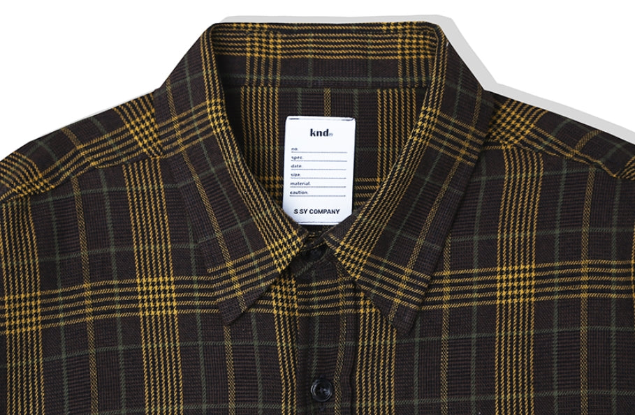 KND(ケイエンド) BROWN TARTAN CHECK SHIRT-K